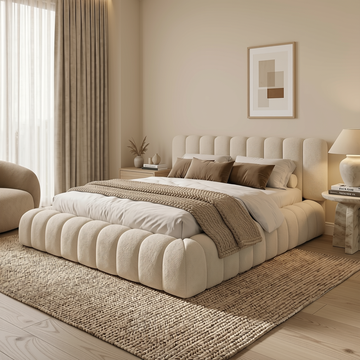 Modern Cloud of Boucle Cream bed frame