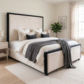 Ashby Contrast Border Bed Frame in Plush Cream