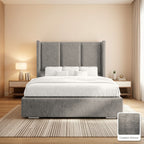 Amelia Wingback Bed Frame in Coniston Armour, with Coniston Armour fabric sample