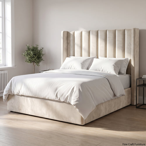 Amelia Wingback Bed Frame in Plush Cream