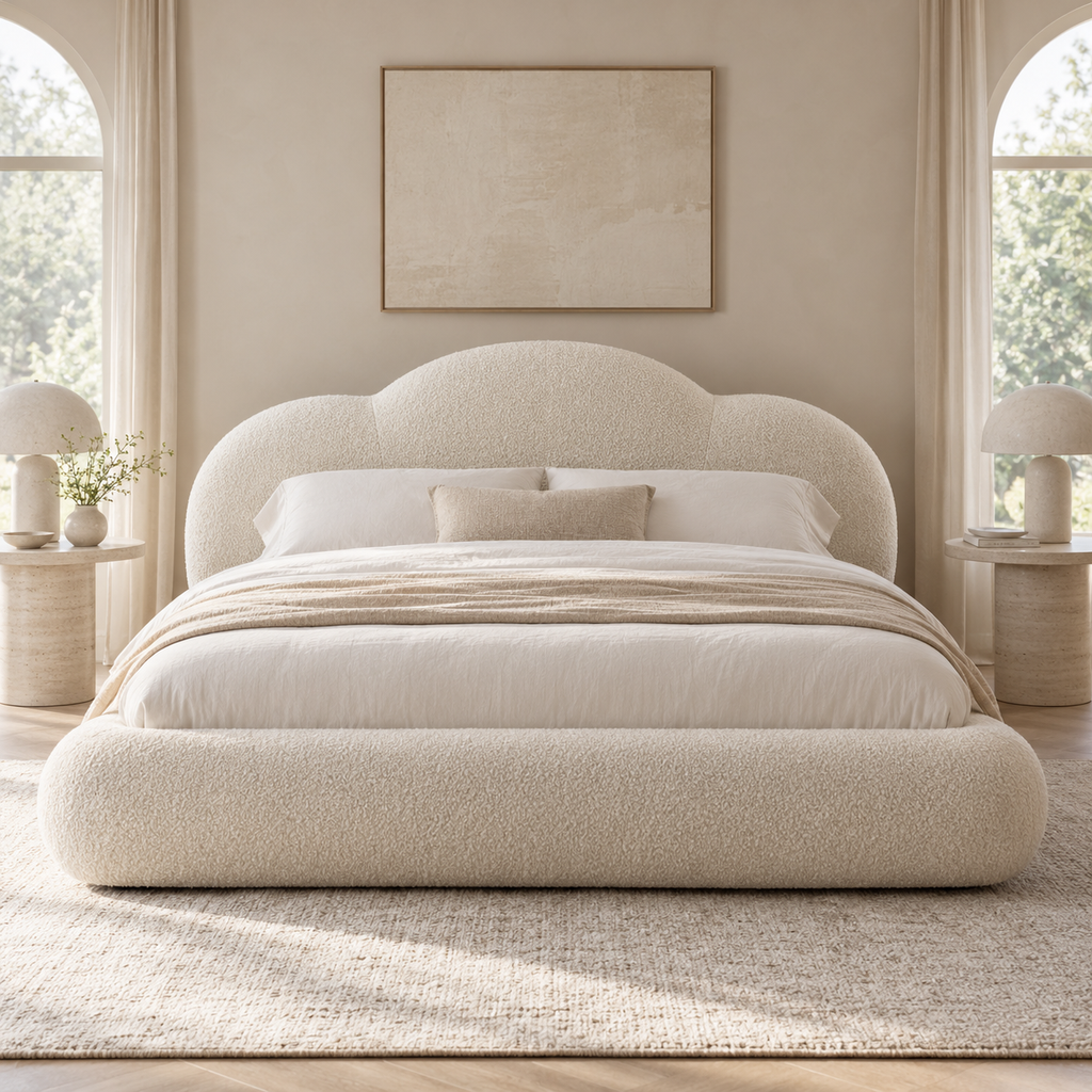Cloud Cream Boucle Bed Frame
