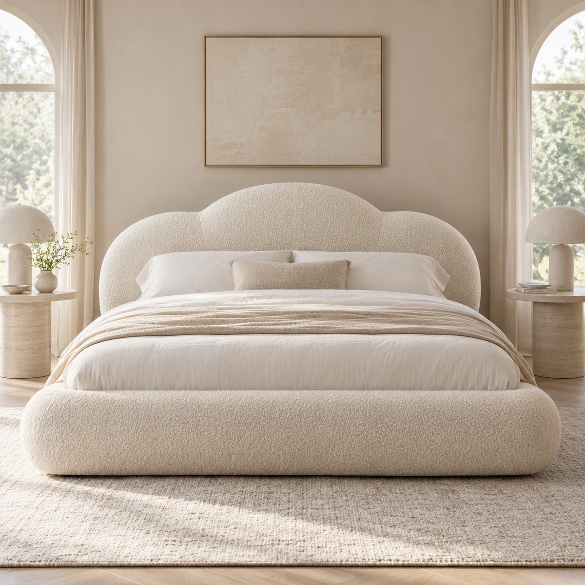 Cloud Cream Boucle Bed Frame