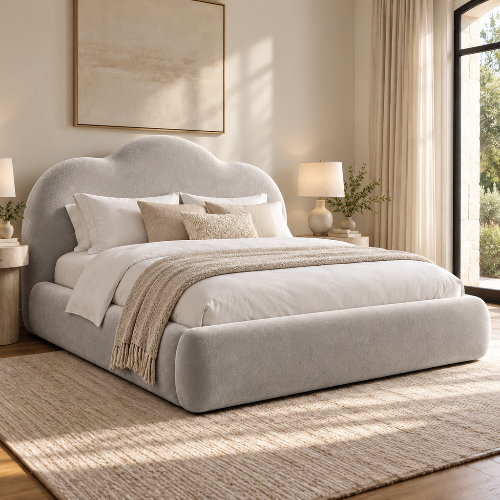 Cloud Cream Boucle Bed Frame