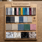 FineCraft fabric board: Plush Velvet, Naples, Coniston and Crushed Velvet colours
