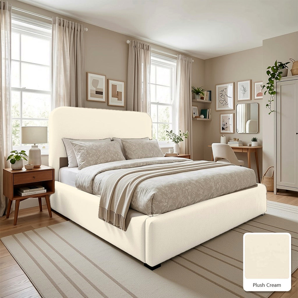 Hawaii Cream Boucle Bed Frame