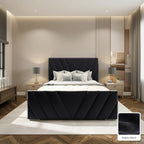 Luma Designer Bed Frame in Naples Black, with Naples Black fabric sample