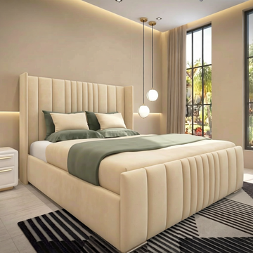 Nova Wingback Bed Frame with Lines