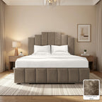 Mayfair Upholstered Bed Frame in Crushed Velvet Mink, with Crushed Velvet Mink fabric sample