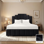 Mayfair Upholstered Bed Frame in Naples Black, with Naples Black fabric sample