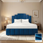 Mayfair Upholstered Bed Frame in Naples Blue, with Naples Blue fabric sample
