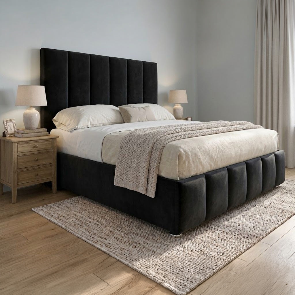 Mayfair Upholstered Bed Frame in Plush Black