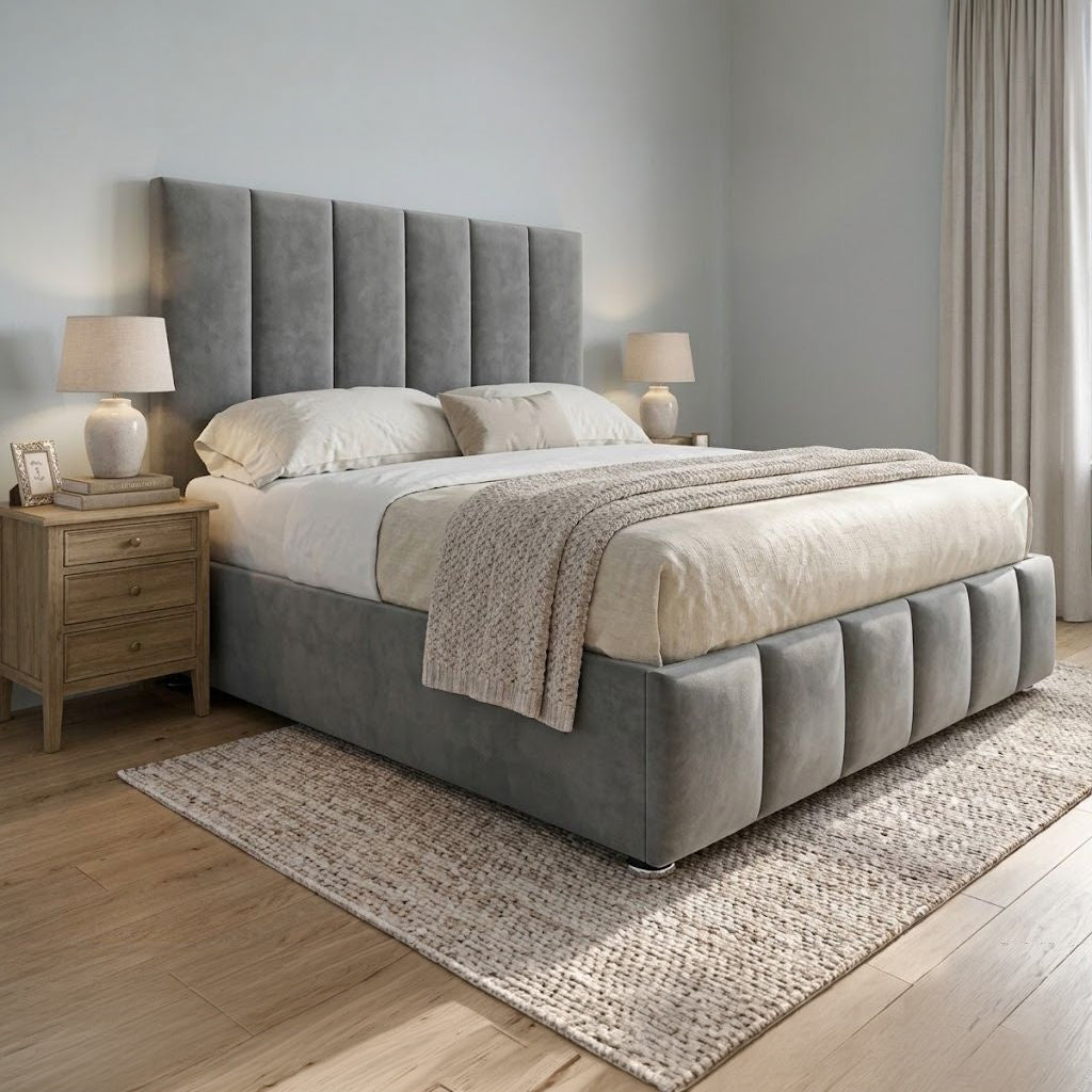Mayfair Upholstered Bed Frame in Plush Grey