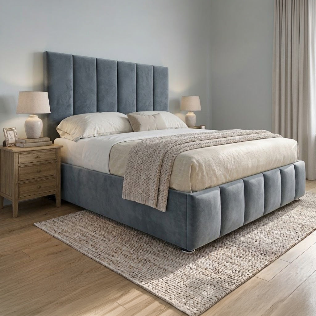 Mayfair Upholstered Bed Frame in Plush Steel