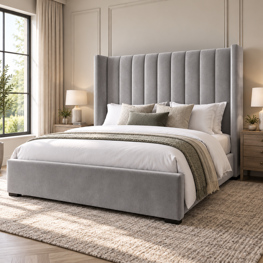 Nova Panelled Wingback Bed Frame