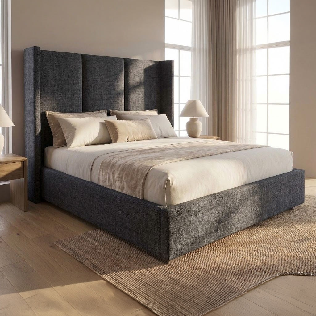 Odessa Wingback Bed Frame in Coniston Charcoal