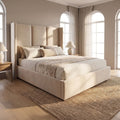 Odessa Wingback Bed Frame in Plush Cream