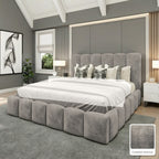 Olivia Upholstered Bed Frame in Coniston Armour, with Coniston Armour fabric sample
