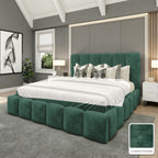Olivia Upholstered Bed Frame in Coniston Emerald, with Coniston Emerald fabric sample