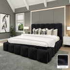 Olivia Upholstered Bed Frame in Naples Black, with Naples Black fabric sample