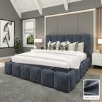 Olivia Upholstered Bed Frame in Naples Charcoal, with Naples Charcoal fabric sample