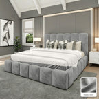 Olivia Upholstered Bed Frame in Naples Silver, with Naples Silver fabric sample
