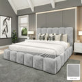 Olivia Upholstered Bed Frame in Plush Grey, with Plush Grey fabric sample