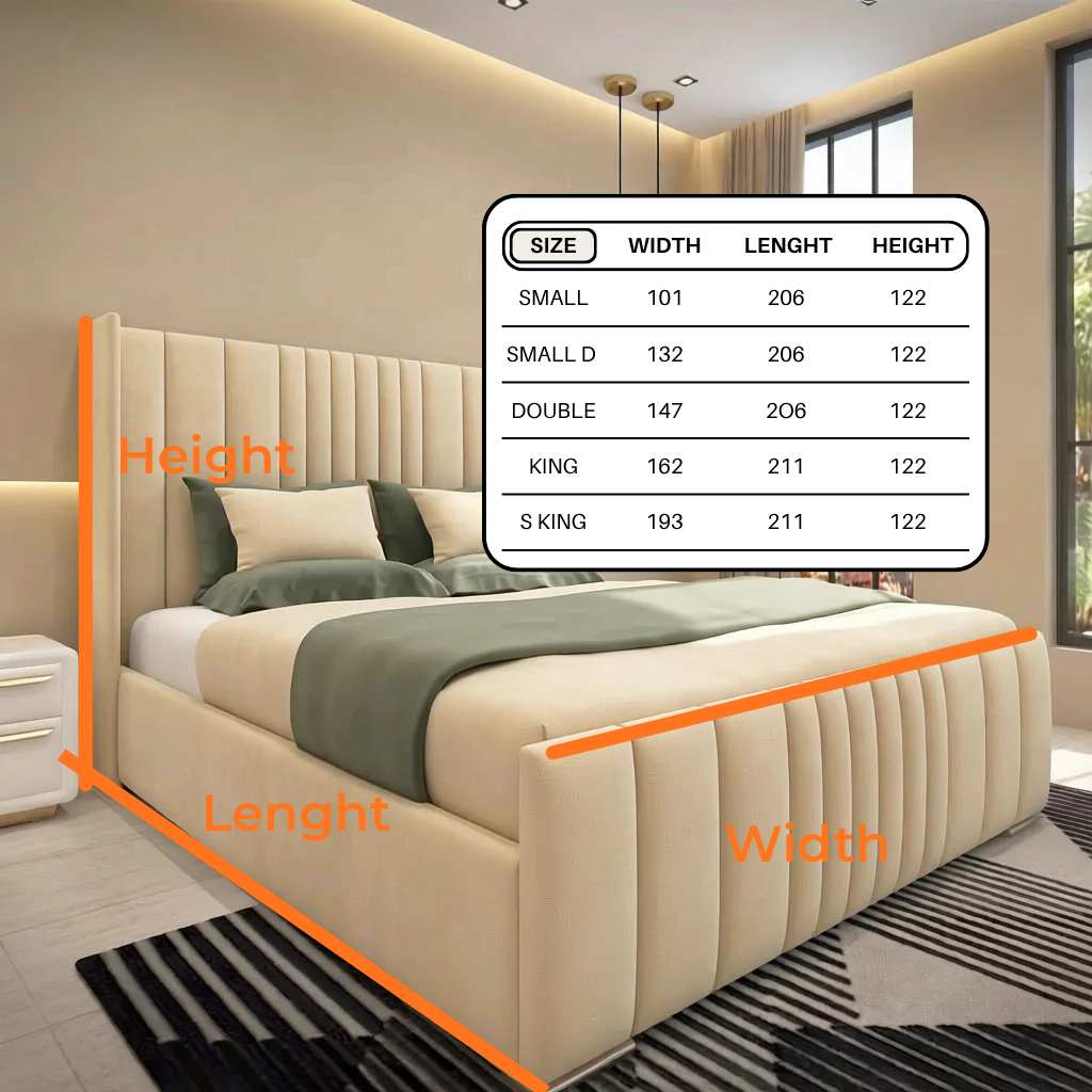 Nova Panelled Wingback Bed Frame