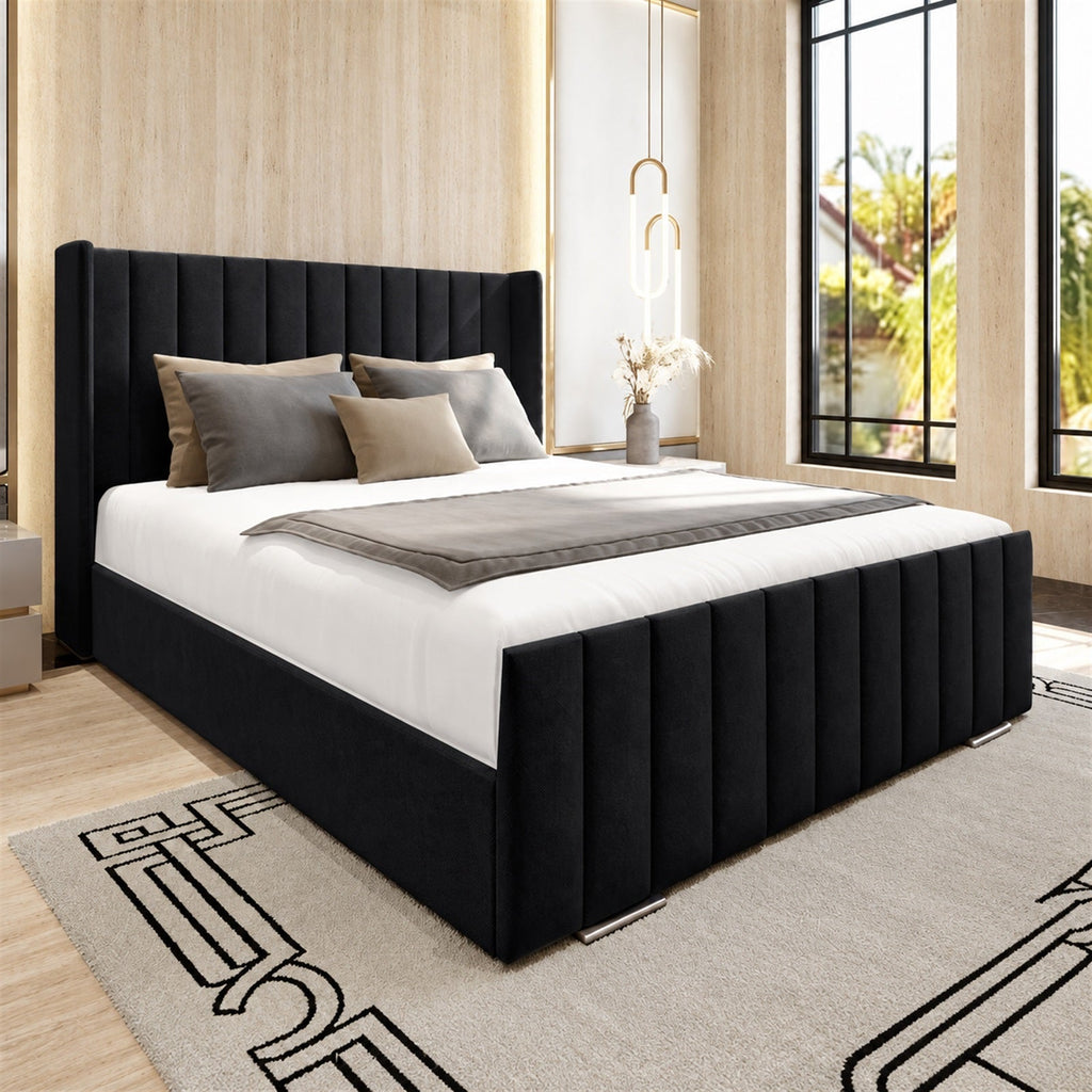 Vela Upholstered Bed Frame with Ottoman Storage Option
