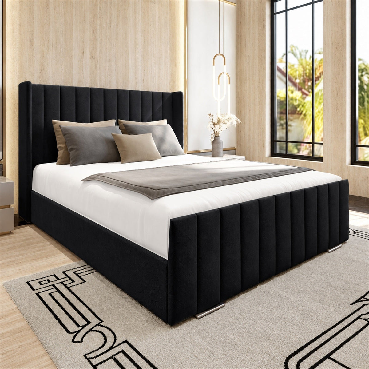 Vela Upholstered Bed Frame with Ottoman Storage Option