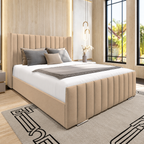 Vela Upholstered Bed Frame with Ottoman Storage Option