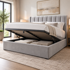 Vela Upholstered Bed Frame with Ottoman Storage Option