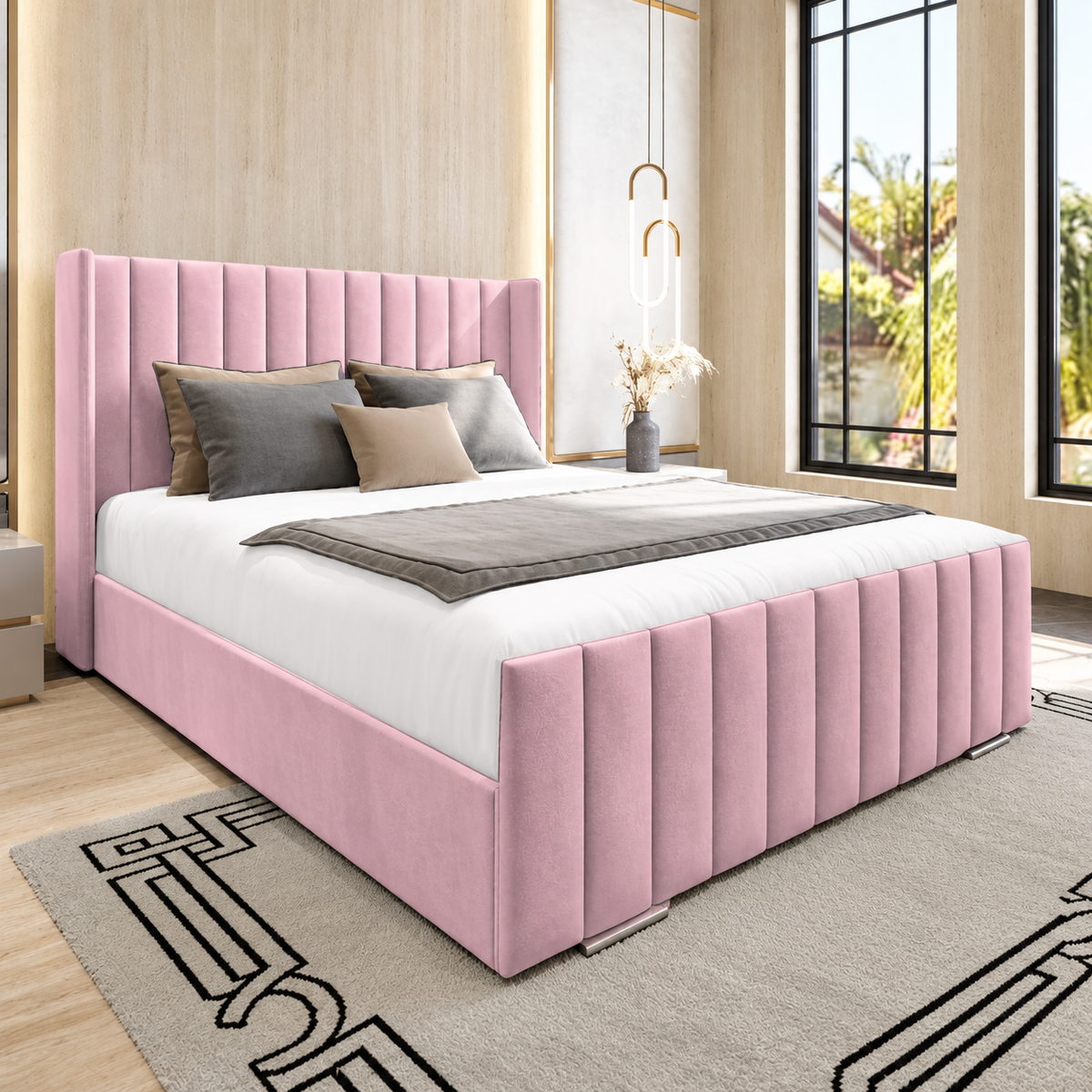 Vela Upholstered Bed Frame with Ottoman Storage Option