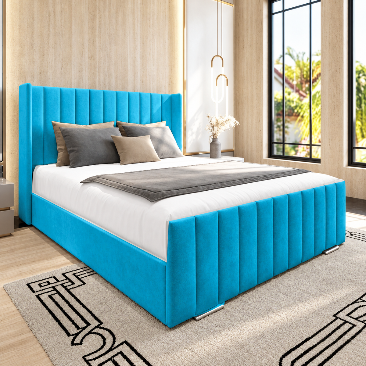 Vela Upholstered Bed Frame with Ottoman Storage Option