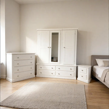 3 Piece Bedroom Set (Mirrored Wardrobe)